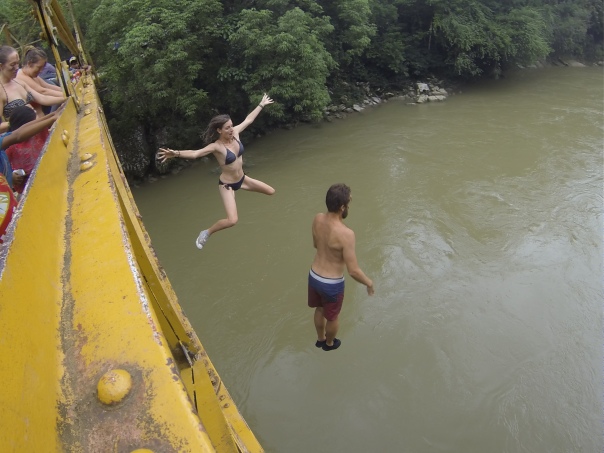 Bridge diving into the Cahabon river