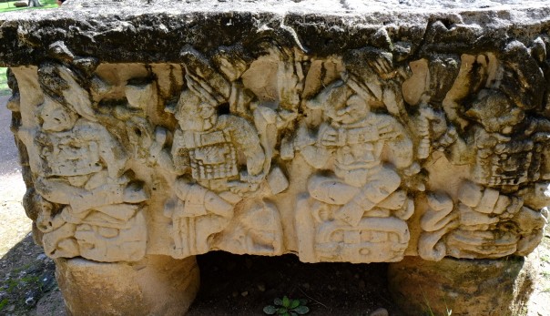 Carved altar with the 17 kings of Copán