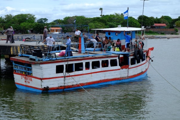 The kind-of-floating ferry that took us to Ometepe