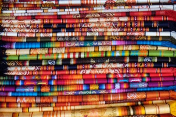 Colourful "aguayos" - the all purpose piece of cloth in Latin America