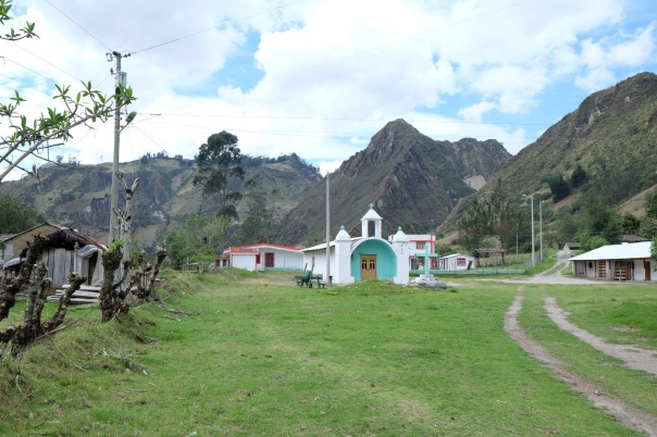 A church, a couple of adobe houses and a soccer field, your traditional Andean town