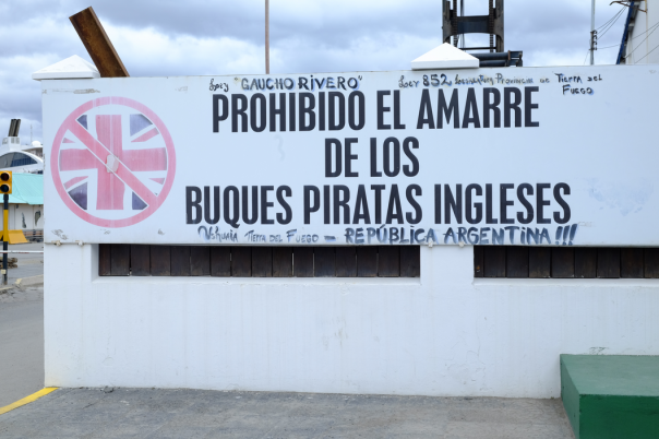 English Pirate Boats are still prohibited from mooring in Ushuaia! The Falklands/Malvinas Conflict is still a controversial topic - no agreements reached yet!